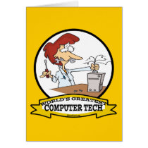 WORLDS GREATEST COMPUTER TECH WOMEN CARTOON GREETING CARDS