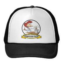 WORLDS GREATEST COMPUTER TECH WOMEN CARTOON HAT