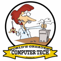 WORLDS GREATEST COMPUTER TECH WOMEN CARTOON PHOTO CUT OUTS