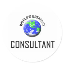 World's Greatest Consultant Round Stickers