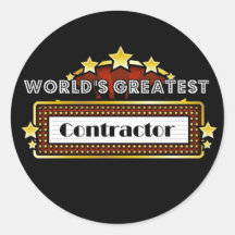 World's Greatest Contractor Round Stickers