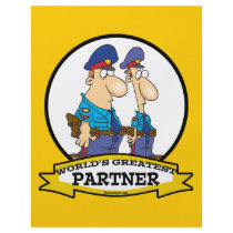 WORLDS GREATEST COP POLICE PARTNER MEN CARTOON FLYER DESIGN