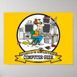 WORLDS GREATEST COPMPUTER GEEK MEN CARTOON posters