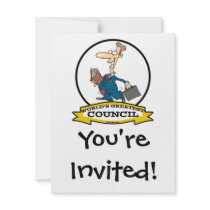 WORLDS GREATEST COUNCIL MEN CARTOON PERSONALIZED INVITATIONS