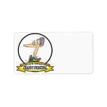 WORLDS GREATEST CRANKY PRINCIPAL CARTOON PERSONALIZED ADDRESS LABELS