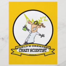 WORLDS GREATEST CRAZY SCIENTIST CARTOON FLYERS