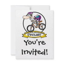 WORLDS GREATEST CYCLIST MEN CARTOON ANNOUNCEMENTS