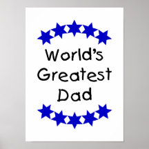 World's Greatest Dad (dk. blue stars) Print
