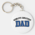 Worlds Greatest Dad Keychain Blue