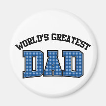 Worlds Greatest Dad Magnet Plaid