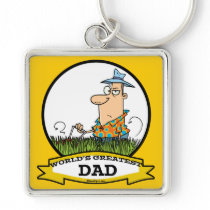 WORLDS GREATEST DAD MEN CARTOON KEY CHAIN
