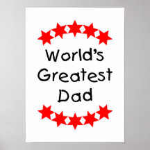 World's Greatest Dad (red stars) Print