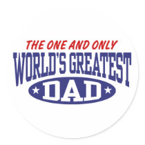 World's Greatest Dad Round Stickers