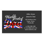 World's greatest dad with British flag - dark Business Card Template