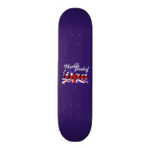 World's greatest dad with British flag - dark Skate Board Decks
