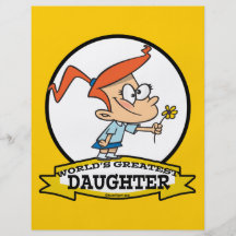 WORLDS GREATEST DAUGHTER CARTOON FLYER DESIGN