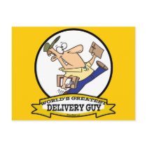 WORLDS GREATEST DELIVERY GUY MEN CARTOON POSTCARD