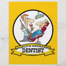 WORLDS GREATEST DENTIST MEN CARTOON FLYERS