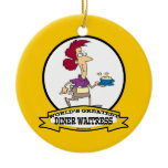 WORLDS GREATEST DINER WAITRESS WOMEN CARTOON ORNAMENT