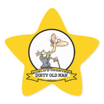 WORLDS GREATEST DIRTY OLD MAN CARTOON STAR STICKER