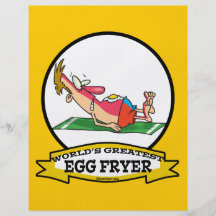WORLDS GREATEST EGG FRYER SUNBURN MAN CARTOON PERSONALIZED FLYER