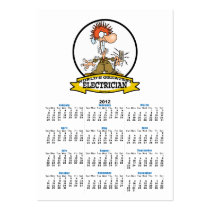 WORLDS GREATEST ELECTRICIAN MEN CARTOON BUSINESS CARDS