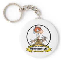 WORLDS GREATEST ELECTRICIAN MEN CARTOON KEY CHAINS