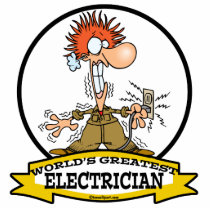 WORLDS GREATEST ELECTRICIAN MEN CARTOON PHOTO CUTOUTS