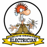 WORLDS GREATEST ELECTRICIAN MEN CARTOON photo sculptures