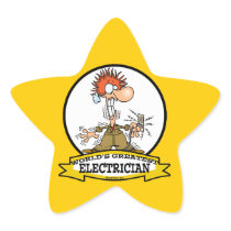 WORLDS GREATEST ELECTRICIAN MEN CARTOON STICKERS