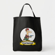 WORLDS GREATEST ELECTRICIAN MEN II CARTOON CANVAS BAGS