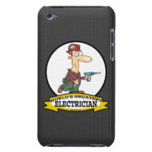 WORLDS GREATEST ELECTRICIAN MEN II CARTOON iPod TOUCH CASE
