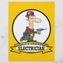WORLDS GREATEST ELECTRICIAN MEN II CARTOON FULL COLOR FLYER