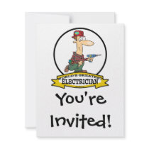 WORLDS GREATEST ELECTRICIAN MEN II CARTOON PERSONALIZED ANNOUNCEMENT