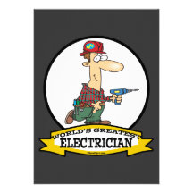 WORLDS GREATEST ELECTRICIAN MEN II CARTOON ANNOUNCEMENTS