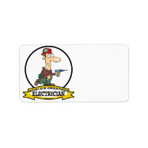WORLDS GREATEST ELECTRICIAN MEN II CARTOON PERSONALIZED ADDRESS LABELS