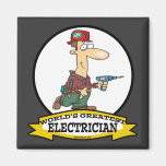 WORLDS GREATEST ELECTRICIAN MEN II CARTOON FRIDGE MAGNET