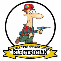 WORLDS GREATEST ELECTRICIAN MEN II CARTOON PHOTO SCULPTURES