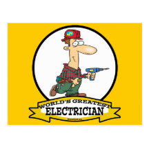 WORLDS GREATEST ELECTRICIAN MEN II CARTOON POSTCARDS