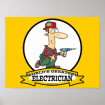 WORLDS GREATEST ELECTRICIAN MEN II CARTOON POSTER