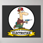 WORLDS GREATEST ELECTRICIAN MEN II CARTOON POSTER