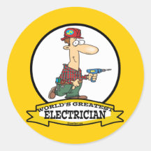 WORLDS GREATEST ELECTRICIAN MEN II CARTOON STICKERS