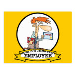 WORLDS GREATEST EMPLOYEE MEN CARTOON POSTCARD
