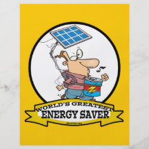 WORLDS GREATEST ENERGY SAVER MEN CARTOON FLYER DESIGN
