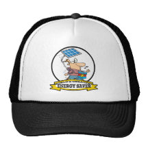 WORLDS GREATEST ENERGY SAVER MEN CARTOON TRUCKER HATS