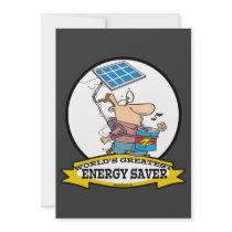 WORLDS GREATEST ENERGY SAVER MEN CARTOON PERSONALIZED ANNOUNCEMENT