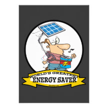 WORLDS GREATEST ENERGY SAVER MEN CARTOON PERSONALIZED ANNOUNCEMENT