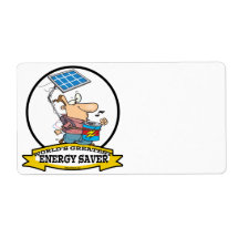 WORLDS GREATEST ENERGY SAVER MEN CARTOON CUSTOM SHIPPING LABEL
