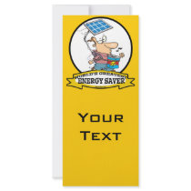 WORLDS GREATEST ENERGY SAVER MEN CARTOON CUSTOM RACK CARDS