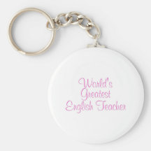 Worlds Greatest English Teacher Pink Key Chains